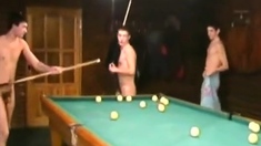 Russian Soldiers Play Pool in Nude