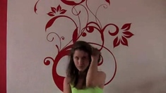 Hot naughty french sologirl dancing in thong and stockings