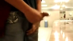 Bigcockflasher - Caught wanking in public restroom