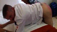 Fag loves spanking