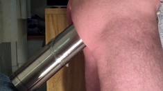 Real steel - hard anal work with hard dildo