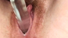 Hairy amateur solo toy fuck