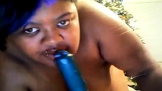 Black BBW Tests Her New Sex Toy on Webcam