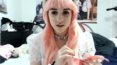 Petite amateur redheaded teen pisses and sucks cock
