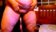 BBW Plays With a Bat Sex Toy on Webcam