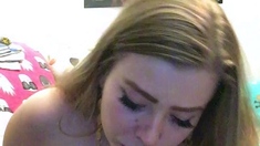 Curly Blonde Teen Records Solo Dildo Masturbation More at