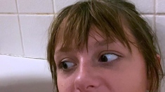 Fabulous softcore solo shower tease