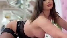 Blonde tight pussy babe solo toy fun in glamour masturbation