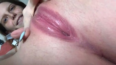Pussy toying busty high heeled stunner solo pov masturbation