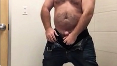 Hairy Daddy Bear Strokes His Meat