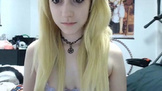 Curly Blonde Teen Records Solo Dildo Masturbation More at
