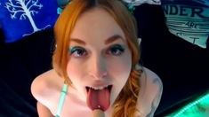 Amateur Redhead Gives Blowjob