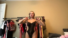 Busty amateur blonde solo