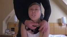 Asian amateur slut handles anal toys