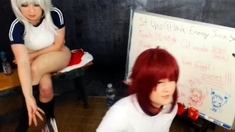 Japanese teen lesbians in hot action