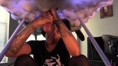 Interracial glory hole facial