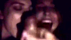 2 Stepsisters Suck Cock in a Theater - Amateur POV Blowjob