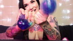 Chubby Brunette Big Boobs Dildo Masturbation