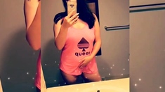 Cute amateur brunette naughty in solo jerking show on camera