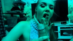 Sucking cock and touching myself in the dark