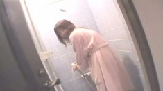 Japanese School Girl Cleans Herself Up After Getting Banged In A Hotel