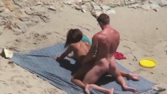 Amateur couples filmed fucking on the beach