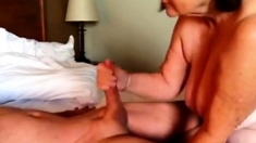 Wife Giving A Great Blow Job And Handjob