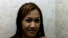 indonesian chick naked in the shower