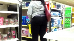 See thru Leggings No panties bend over donk