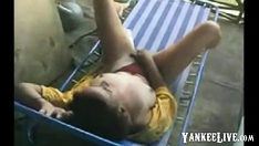 Sexy Masturbating On Terrace