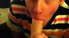 Giving NOT His bro a Blowjob and Swallowing