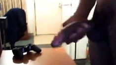BIG CURVED BLACK DONKEY DICK BLOWING SOME JIZZ