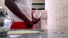 Str8 bbc play in public toilet